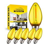 Ruiandsion Ampoule LED E12 24V jaune pour éclairage salle à manger,6 pièces | Omnidirectionnel, culot vis miniature, 24V, luminosité fiable, pour galeries d'art et bistrots, 50 000h