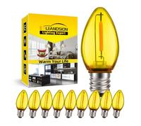 Ruiandsion Ampoule LED E12 24V jaune pour lampe de chevet, 10 pièces | Omnidirectionnel, culot vis miniature, 24V, luminosité stable, pour éclairage de coiffeuse et d'accent, 50 000h