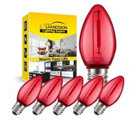 Ruiandsion Ampoule LED E12 24V rouge pour éclairage d'accent, 6 pièces | Large couverture, culot vis miniature, 24V, puce COB, rendement stable, pour vitrines et décorations, usage prolongé