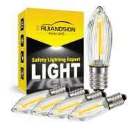 Ruiandsion Ampoules à lumière de bougie E10, CA 220V, ampoule LED à base E10 de couleur blanche chaude pour les lumières de placard, de jardin, de balcon et de paysage, pack de 5