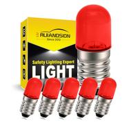 Ruiandsion Ampoules LED E10 12V rouge, lot de 6, petites lampes à petit culot vis pour train miniature, arbre de Noël, feu d'avertissement, lampe de poche