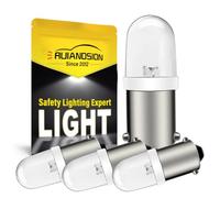 Ruiandsion BA9S Lot de 4 spots LED miniatures à baïonnette 120 V AC/DC 9 mm BA9s Base LED de rechange pour témoin de voyant, blanc chaud