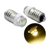 Ruiandsion E10 Ampoule LED DC 3-18V 0.5W 3000K Ampoule LED Blanc Chaud 200LM pour Lampe Torche Lampe Torche, Terre Négative (Lot de 2)