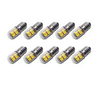 Ruiandsion Lot de 10 ampoules LED E10 4,5 V - 6 V - Culot à vis E10 - Ampoules LED 2835 8SMD - Jaunes - Mise à niveau pour lampes frontales, lampes torches, lampes de poche