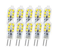Ruiandsion Lot de 10 ampoules LED G4 12 V 3 W type JC culot à deux broches, remplacement d'ampoule halogène G4 20 W, 2835 12SMD blanc pour éclairage paysager, éclairage sous armoire