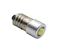 Ruiandsion Lot de 2 ampoules LED E10 CC 3-18 V 1 W 6000 K Blanc 200 lm COB LED pour lampe torche, lampe de poche, phare, terre négative