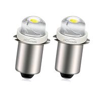 Ruiandsion Lot de 2 Ampoules LED P13.5S 6000K Blanc Froid 150lm DC 3-18V 0.5W Terre Négative Remplacement pour Lampe Torche Vélo Éclairage Intérieur
