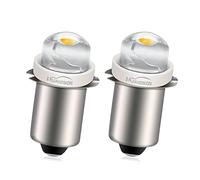 Ruiandsion Lot de 2 ampoules LED P13.5S 6V 0,5W Blanc chaud, Ampoule LED pour torche, lampe frontale, mini lampe frontale, lampe de poche, Non-polaire, compatible avec mise à la terre négative et