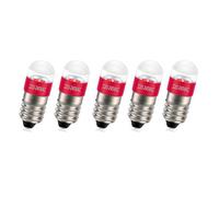Ruiandsion Lot de 5 ampoules LED E10 220 V 230 V AC à culot à vis à économie d'énergie Rouge Voyant lumineux LED Base E10 Ampoule de mise à niveau