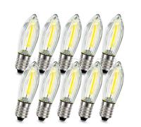 Ruiandsion Lumières de nuit LED E10, puce à filament, CA 220V, ampoule LED à base E10 blanche pour les lampes d'affichage d'armoires murales, pack de 10