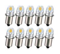 Ruiandsion P13.5S - spot LED 18 V, sans polarité, 4300 K, blanc chaud, 3030 2SMD, spot LED pour lampe de poche, lampe torche, lot de 10