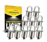Ruiandsion Upgrade Ampoule de lampe de poche à LED 18V P13.5S Prise de base Ampoules à LED blanches de remplacement pour lampes de torche de lampe de poche de phare, sans polarité (lot de 10)