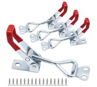 Ruidee GH-4001 Lot de 4 tendeurs à levier en acier inoxydable - Petit fermoir de serrage en métal avec boucle de sécurité Fermeture à levier réglable pour tiroir, boîte, armoire, porte et fenêtre (GH