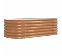 RUIG - NEUF JARDINIERE - BAC A FLEUR Jardin Surélevé Marron avec Aspect Bois 160x80x44 cm Acier CL74625
