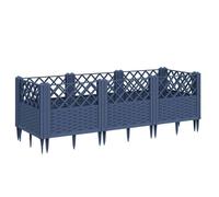 RUIG - NEUF JARDINIERE - BAC A FLEUR Jardinière avec piquets gris 123,5x43,5x43,5 cm PP CL72113