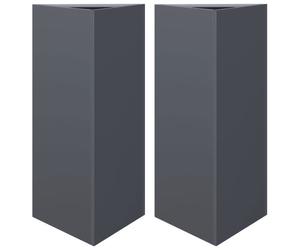 RUIG - NEUF JARDINIERE - BAC A FLEUR Jardinières 2 pcs anthracite triangulaire 40x34,5x70 cm acier CL31009