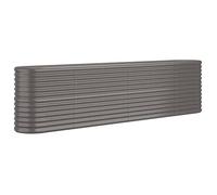 RUIG - NEUF JARDINIERE - BAC A FLEUR Pflanzkübel Pulverbeschichteter Stahl 260x40x68 cm Grau CL27105