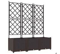 RUIG - NEUF JARDINIERE - BAC A FLEUR Planteur de jardin avec treillis - 3 pcs Marron 120x40x143 cm CL36448