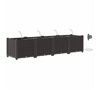 RUIG - NEUF JARDINIERE - BAC A FLEURJardinières avec système d'irrigation 4 pcs Marron CL65829