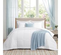 RUIKASI Couette 200x200 Été Legere - Couette 2 Personne pour Lit 90x190/140x190, Matelassée Carrée avec 8 Boucles d'angle et Côté Cousues 150g/m²