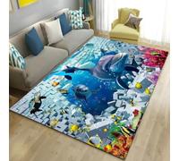 RUILBJM Tapis 3D Illusion sous la Mer,Antidérapant Salon Chambre Enfant Décor Marin (Couleur-3,120x180cm)