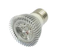 Ruilogod 220Valuminium Sheel E27 3W Blanc chaud 3 LEDS Spot Spot Silver Ton