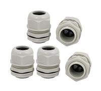 Ruilogod 5pcs M32 x 1,5 mm Nylon 4 trous Connecteur de glande de câble Joint Gris MA32-H4-09