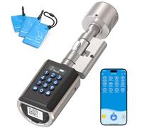 RUILON PCB51 Serrure a code 30x30, Cylindre connectée porte entree IP65 | Serrure electronique avec 3 cartes RFID, Intelligente, Portes 30-70 mm, Code temporaire, Chambre Maison Airbnb, smart lock