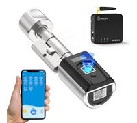 RUILON SECBN51 Serrure Empreinte Digitale avec 3 Cartes RFID 1 WIFIBOX | 30x30 Serrure connectée biometrique, IP65, Commande à distance, Intelligente, Portes 30-70 mm, Chambre Maison Bureau