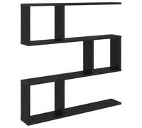 RuiNingRN Étagère murale en chêne noir - 80 x 12 x 79,5 cm - En bois avec 6 compartiments - Pour salon, chambre à coucher, cuisine, salle de bain, couloir et bureau - Design moderne - Support stable