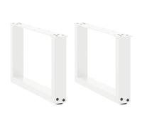 RuiNingRN Lot de 2 pieds de table basse en forme de U - Blanc - 50 x 30-31 cm - En acier - Avec pieds de nivellement réglables - Cadre en métal robuste - Convient pour table à manger, table d'appoint
