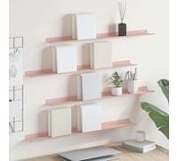 RuiNingRN Lot de 4 étagères murales flottantes rose 80 x 9 x 2,5 cm en acier avec finition mate - Console murale peu encombrante pour salon, chambre à coucher, cuisine et bureau - Étagère robuste pour