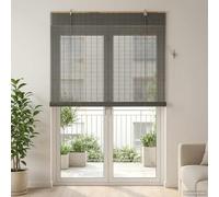 RuiNingRN Store enrouleur en bambou gris 130 x 220 cm pour montage intérieur et extérieur, brise-vue, protection solaire, occultant, opaque, porte à serrer, chambre à coucher, salon, chambre d'enfant