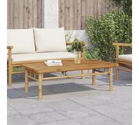 RuiNingRN Table basse 110 x 55 x 35 cm en bambou avec étagère et espace de rangement, pliable, extensible, pour salon, balcon, bureau, design durable, polyvalent, moderne, robuste, aspect naturel
