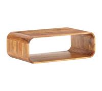 RuiNingRN Table basse en bois d'acacia - 90 x 50 x 30 cm - Avec étagère et espace de rangement - Style vintage - Pour salon, bureau