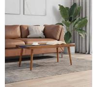 RuiNingRN Table basse en teck avec insert en résine bleue, 100 x 50 x 40 cm, en bois de qualité supérieure, robuste, durable, facile à monter, idéale pour la décoration, le rangement, le rangement