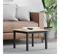 RuiNingRN Table basse naturelle 50 x 50 x 36 cm en pin massif avec pieds métalliques robustes, idéale comme table d'appoint, table de salon ou table de salon pour un intérieur moderne et élégant