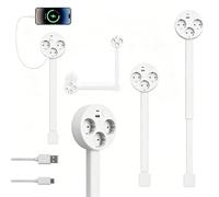 Ruiqas Rallonge de Prise 5 en 1 USB-A/USB-C + 3 Prises AC, Longueur Réglable de 46,5 à 67,2 cm, Rotation à 360 °, Protection Contre Les Surtensions 1800J, Ignifuge, Installation Facile pour la Maison