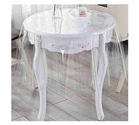 Ruiseawing Nappe ronde en PVC souple transparent - Imperméable et facile à nettoyer - 0,25 mm d'épaisseur - Pour buffets, fêtes, événements - 200 cm