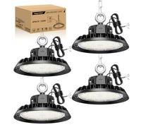 RUISUN 4 pack UFO 100W LED High Bay Projecteur 4000K Light 17000LM LED Éclairage pour Atelier Dimmable 60W/80W/100W Éclairage Lampe Industrielle IP65 Étanche Plafond 120° pour Atelier Entrepôt