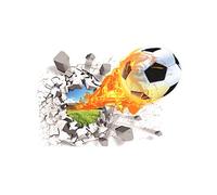 Ruiting 3D Sticker Mural,Sticker Mural Enfant Football 3D Stickers Muraux Enfants Amovible Salon Chambre Football