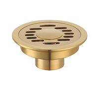 Ruixinshi 10cm Ronde en Laiton Cache Siphon de Sol Douche Siphon de Sol à Grille égouttoir à déchets Gold,1