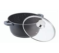 rukauf HQ Premium Marmite avec revêtement en céramique 3,5 l Diamètre 24 cm Design noir Kazan
