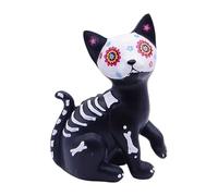 Rukjmqi Statuette Halloween,Statue Décorative de Fête - Figurines Décoratives de Chat et Chien Squelettes pour Table Basse, Étagère et Table de Chevet