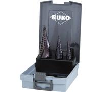RUKO 101026FRO HSS Jeu de forets étagés 3 pièces tige à 3 surfaces 1 set