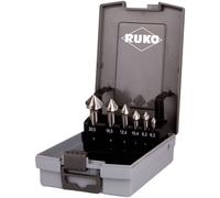 RUKO 102152ERO Jeu de fraises coniques 6 pièces 6.3 mm, 8.3 mm, 10.4 mm, 12.4 mm, 16.5 mm, 20.5 mm HSSE-Co 5 Cobalt tige cylindrique 1 set