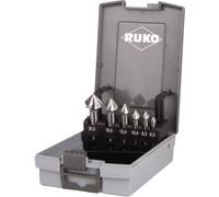 RUKO 102152RO Jeu de fraises coniques 6.3 mm, 8.3 mm, 10.4 mm, 12.4 mm, 16.5 mm, 20.5 mm HSS tige cylindrique 1 set