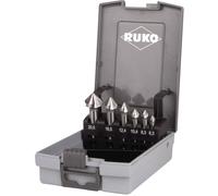 RUKO 102152RO Jeu de fraises coniques 6 pièces 6.3 mm, 8.3 mm, 10.4 mm, 12.4 mm, 16.5 mm, 20.5 mm HSS tige cylindrique 1 set