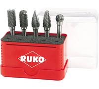 RUKO Fraises sur tige 116004 Carbure de tungstène Ø10 mm tige 6 mm pour fonte acier titane 5 pièces