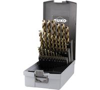 RUKO 228215RO HSSE-Co 5 Jeu de forets pour le métal 25 pièces 1 mm, 1.5 mm, 2 mm, 2.5 mm, 3 mm, 3.5 mm, 4 mm, 4.5 mm, 5 mm, 5.5